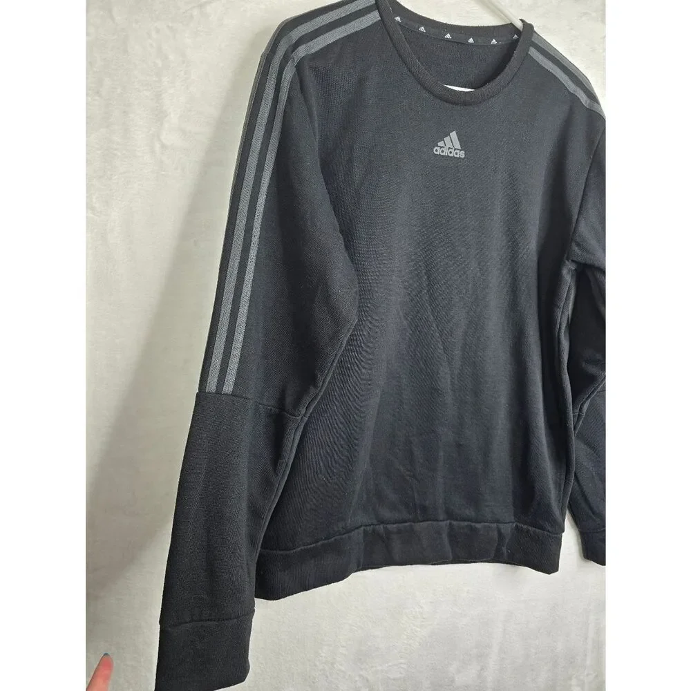 Adidas 3-Stripe Black Classic crewneck Men's sweatshirt